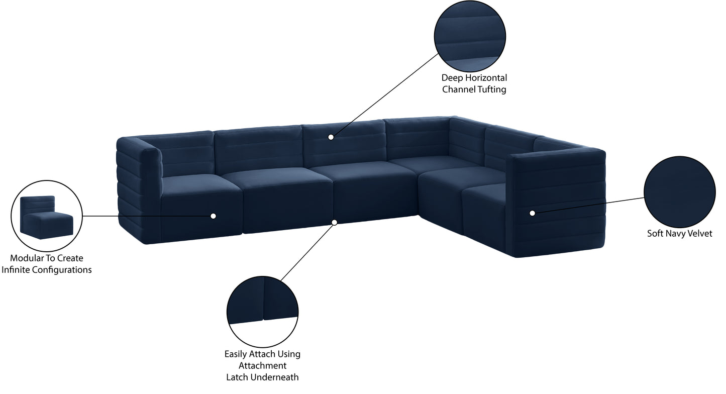 amelia navy velvet modular sectional sec6a