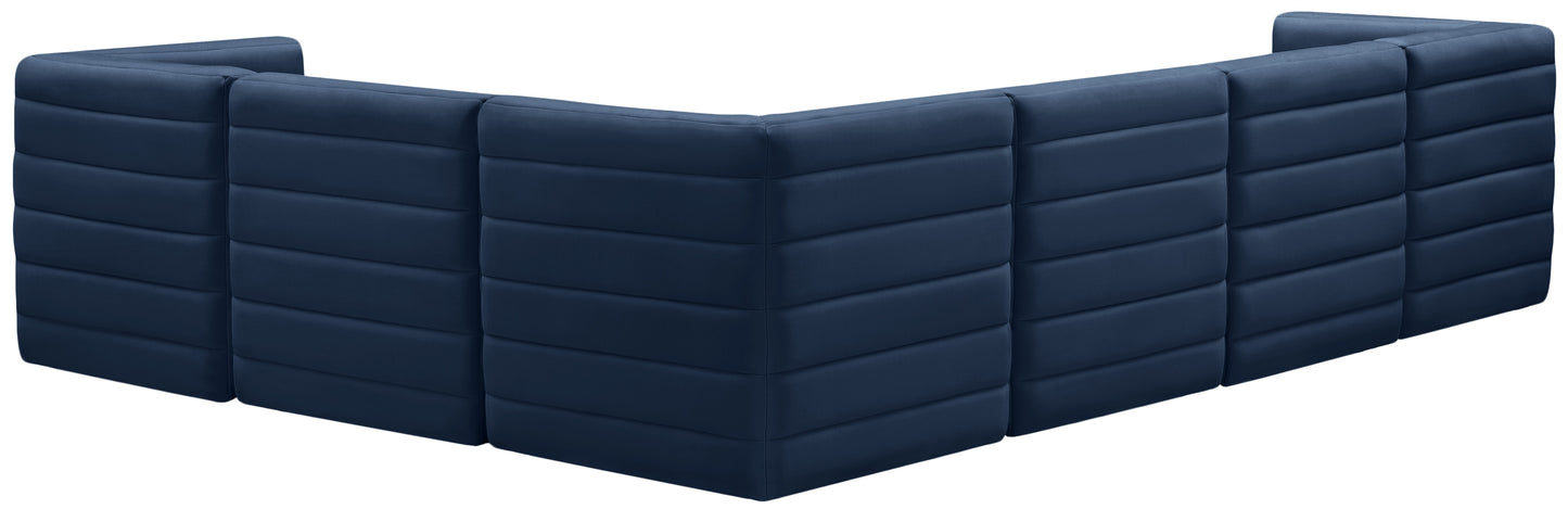 amelia navy velvet modular sectional sec6a