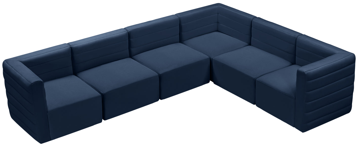 amelia navy velvet modular sectional sec6a