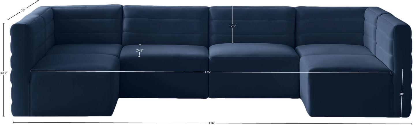 amelia navy velvet modular sectional sec6b