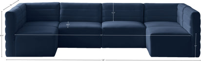 Amelia Navy Velvet Modular Sectional Sec6B