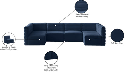 Amelia Navy Velvet Modular Sectional Sec6B