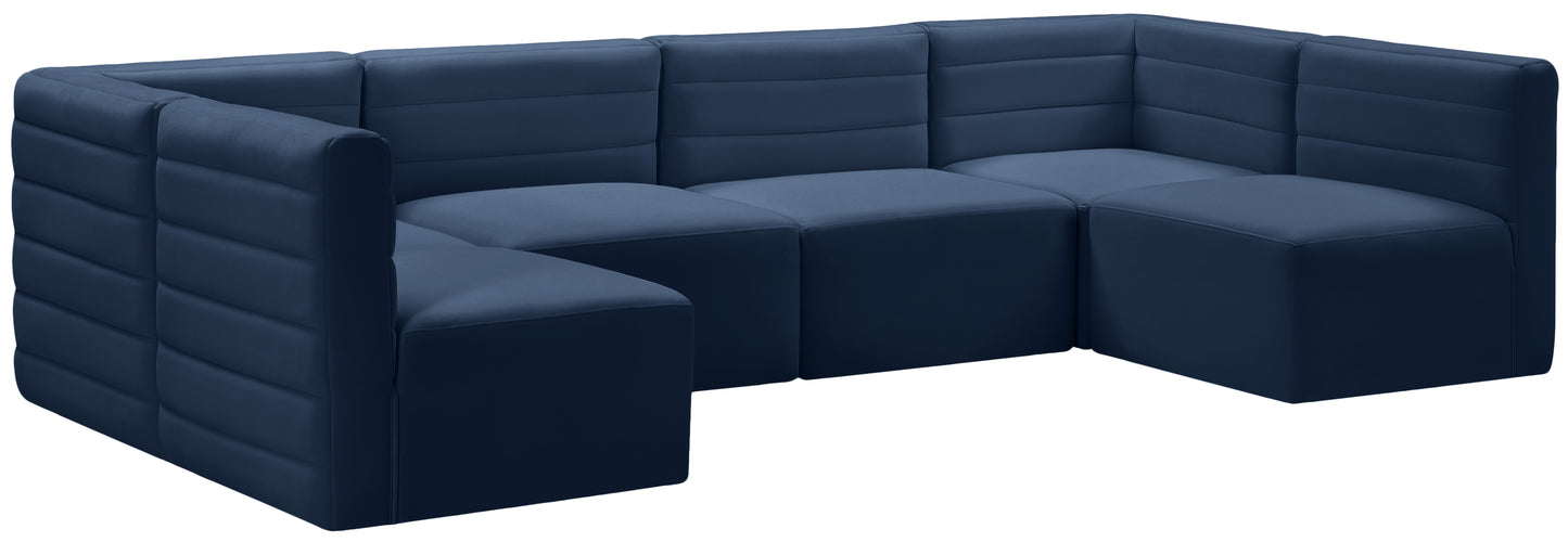 amelia navy velvet modular sectional sec6b