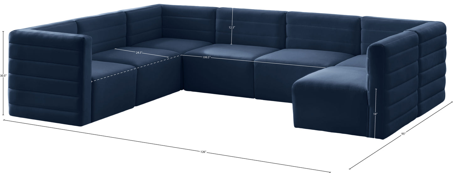 amelia navy velvet modular sectional sec7a