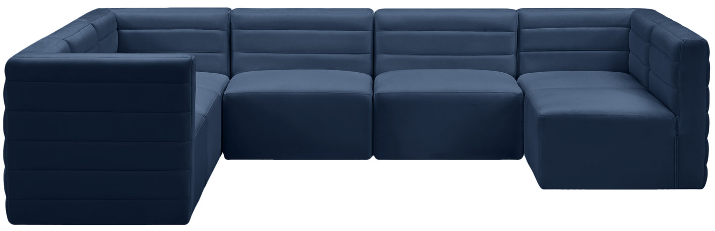 amelia navy velvet modular sectional sec7a