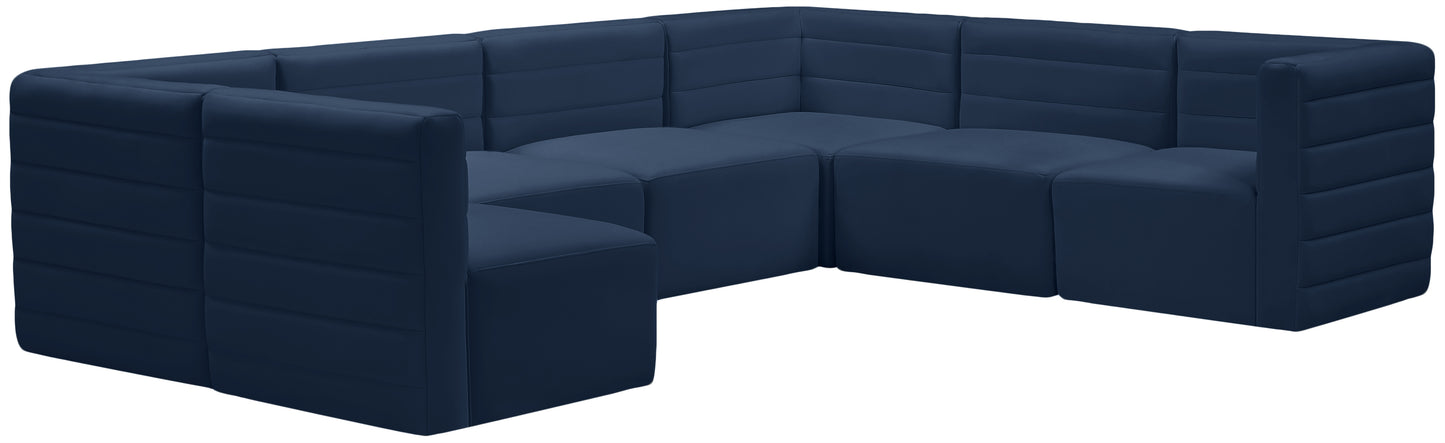 amelia navy velvet modular sectional sec7a