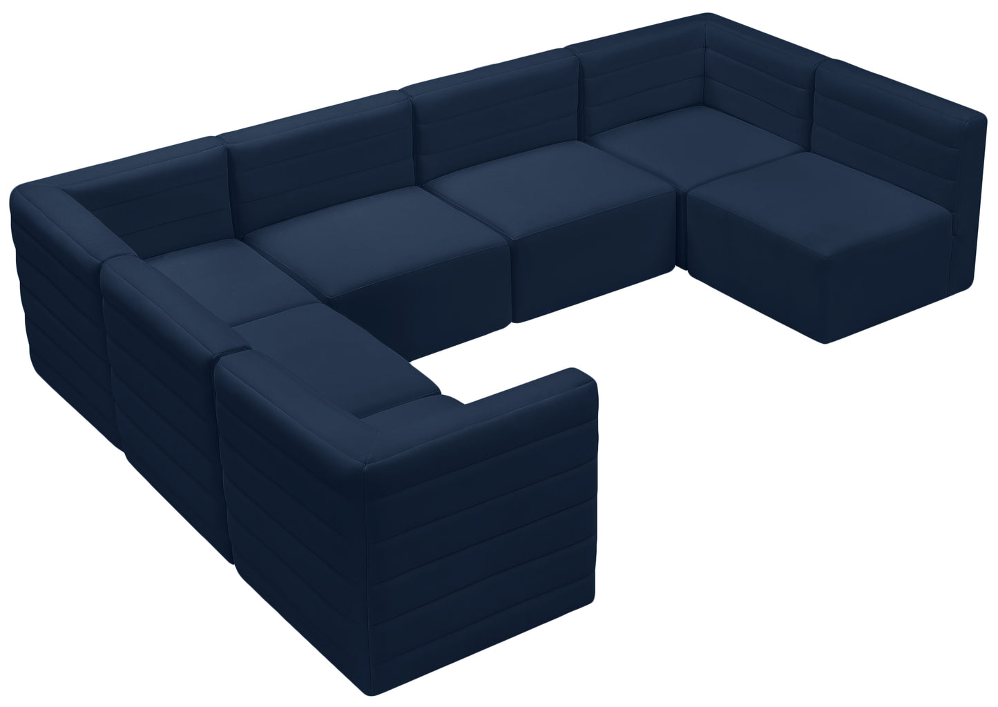 amelia navy velvet modular sectional sec7a