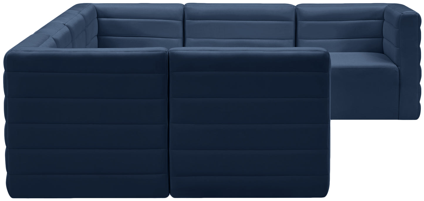 amelia navy velvet modular sectional sec7a