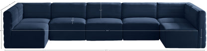 Amelia Navy Velvet Modular Sectional Sec7B