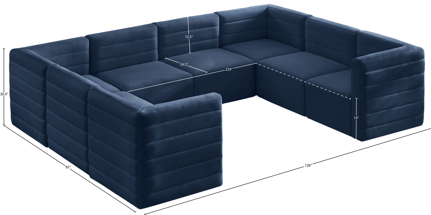 amelia navy velvet modular sectional sec8a