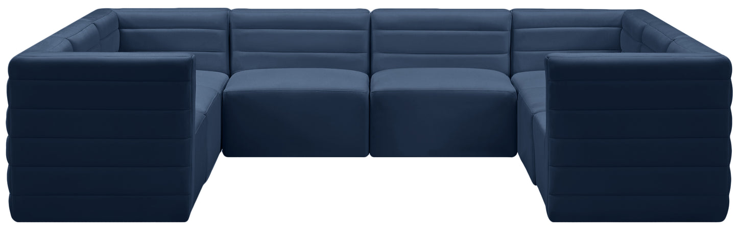 amelia navy velvet modular sectional sec8a