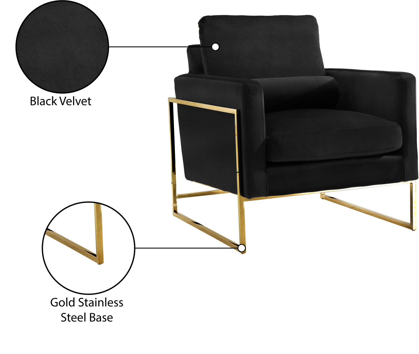 noah black velvet chair c