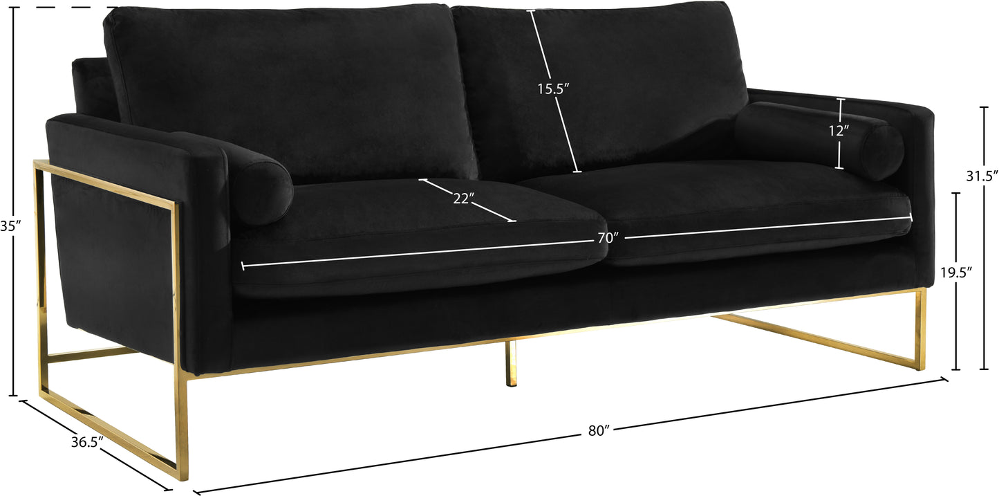 noah black velvet sofa s