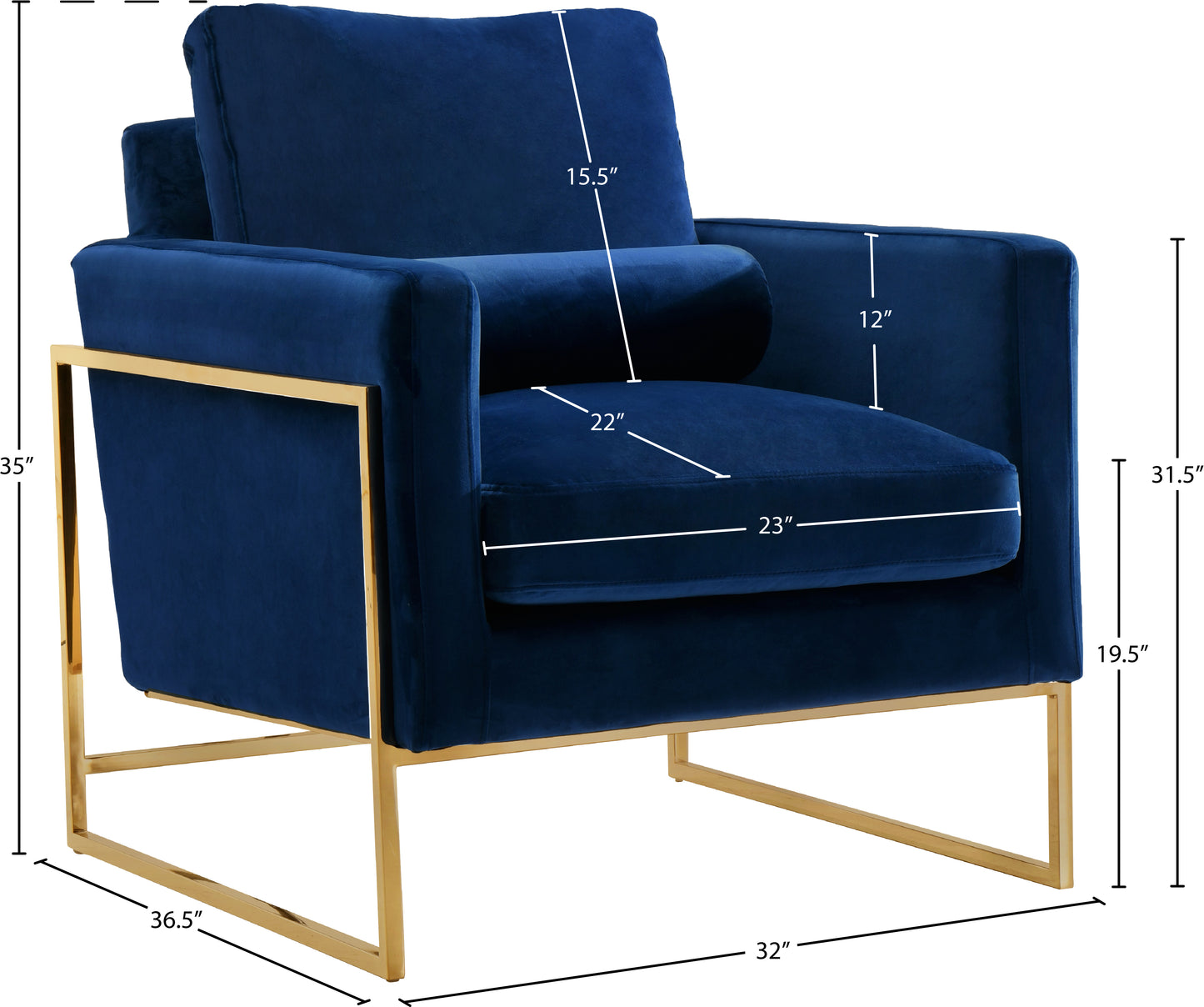 noah navy velvet chair c