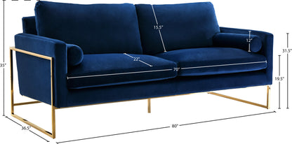 Noah Navy Velvet Sofa S