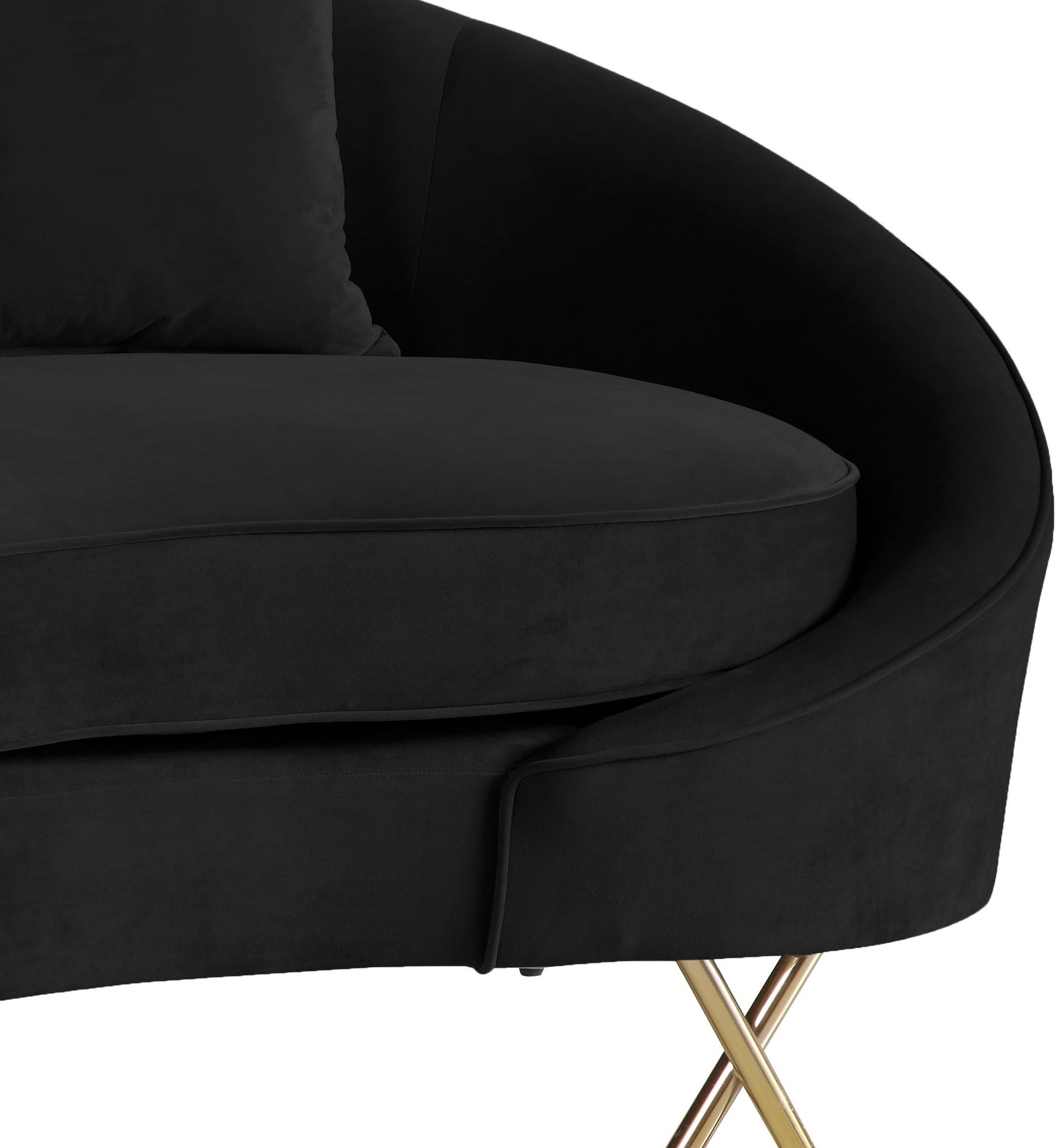 simba black velvet loveseat l