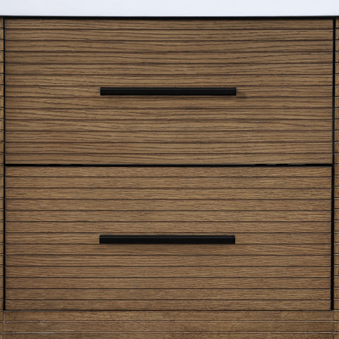 Tessa 24" Brown Engineered Stone And Solid Wood Bathroom Vanity, 1 Piece