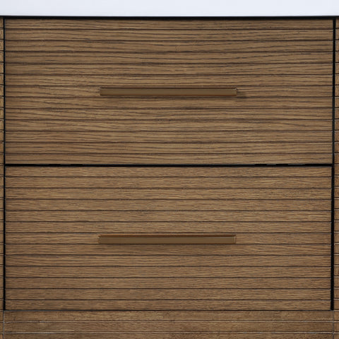 Tessa 24" Brown Engineered Stone And Solid Wood Bathroom Vanity, 1 Piece
