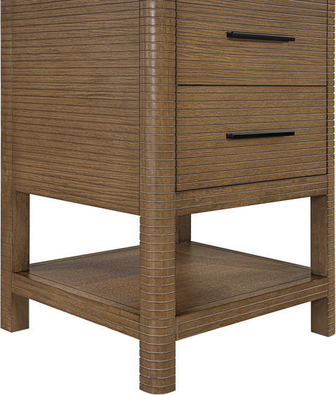 Tessa 24" Brown Engineered Stone And Solid Wood Bathroom Vanity, 1 Piece