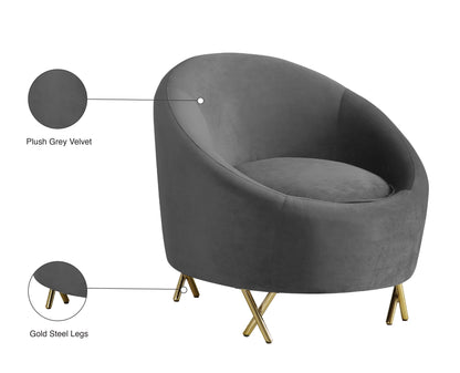 Simba Grey Velvet Chair C