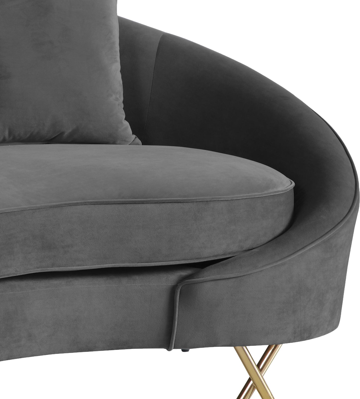 simba grey velvet loveseat l