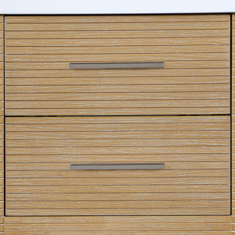 Tessa 24" Natural Engineered Stone And Solid Wood Bathroom Vanity, 1 Piece