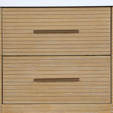 Tessa 24" Natural Engineered Stone And Solid Wood Bathroom Vanity, 1 Piece