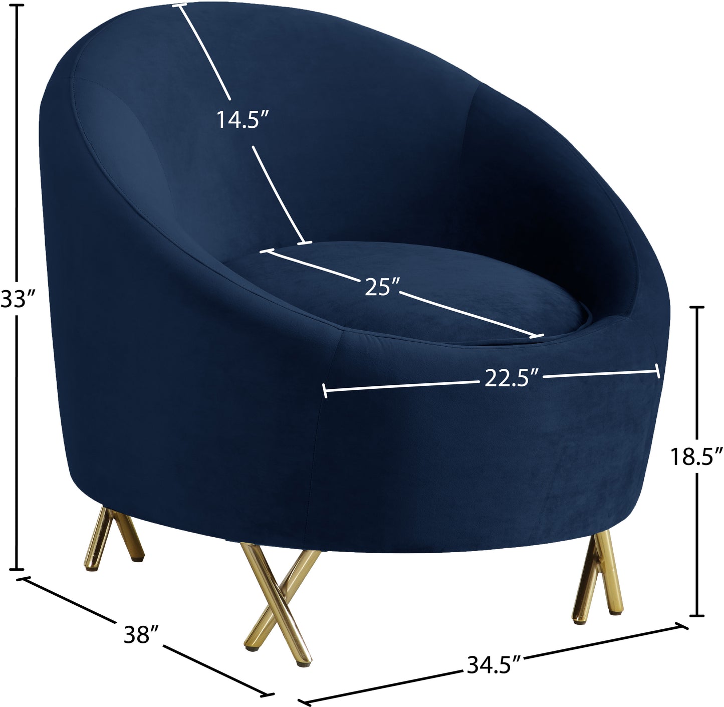 simba navy velvet chair c