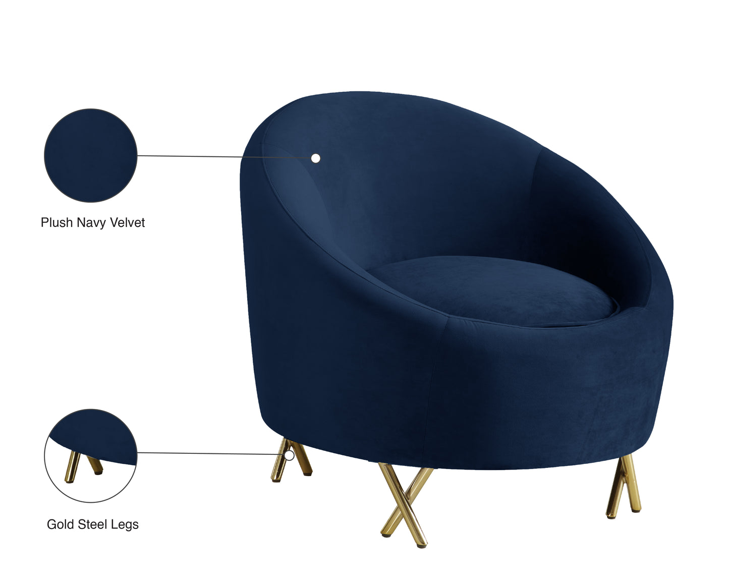 simba navy velvet chair c