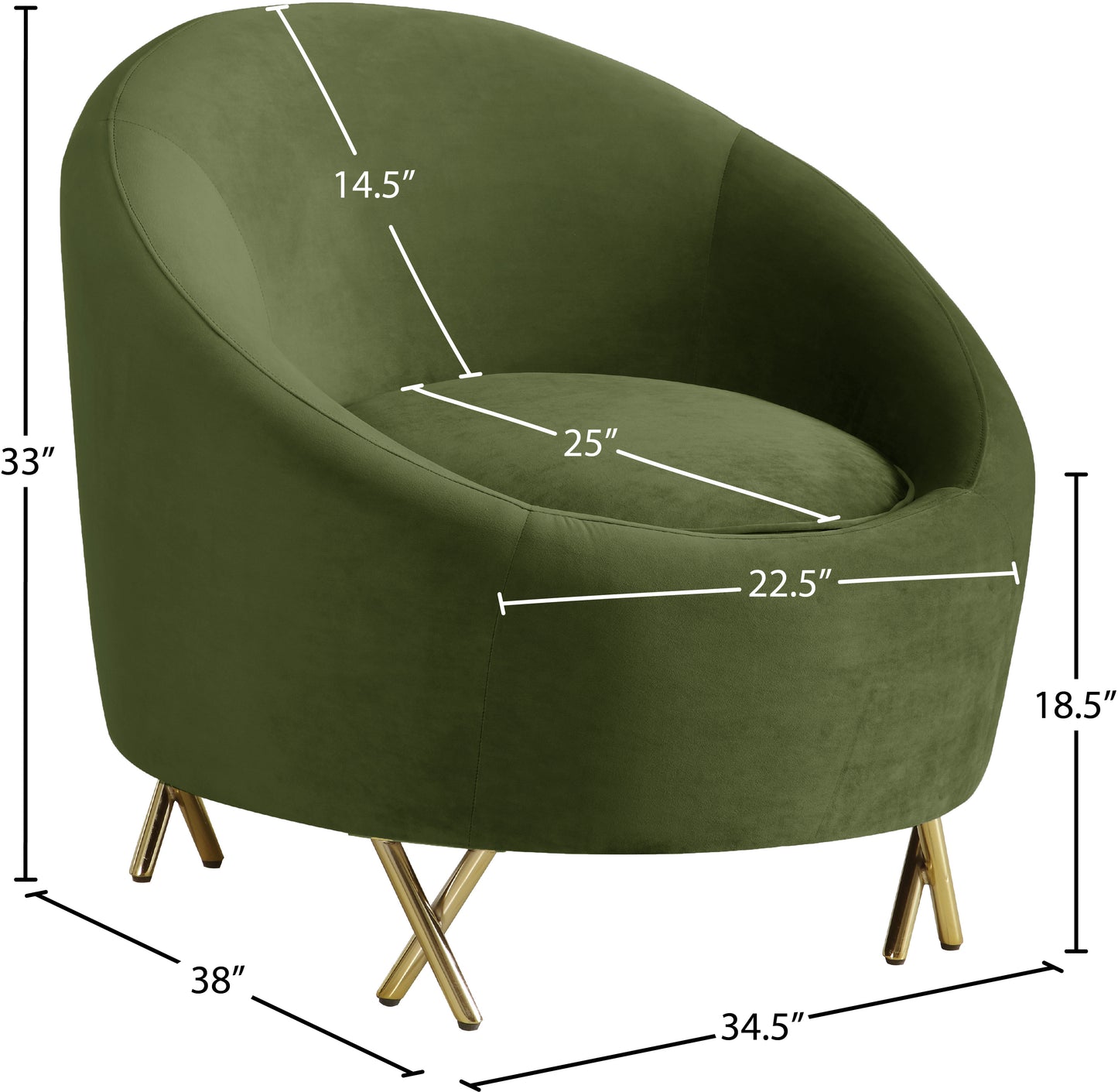 simba olive velvet chair c