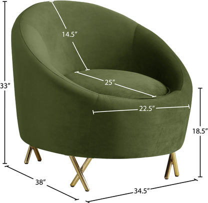 Simba Olive Velvet Chair C