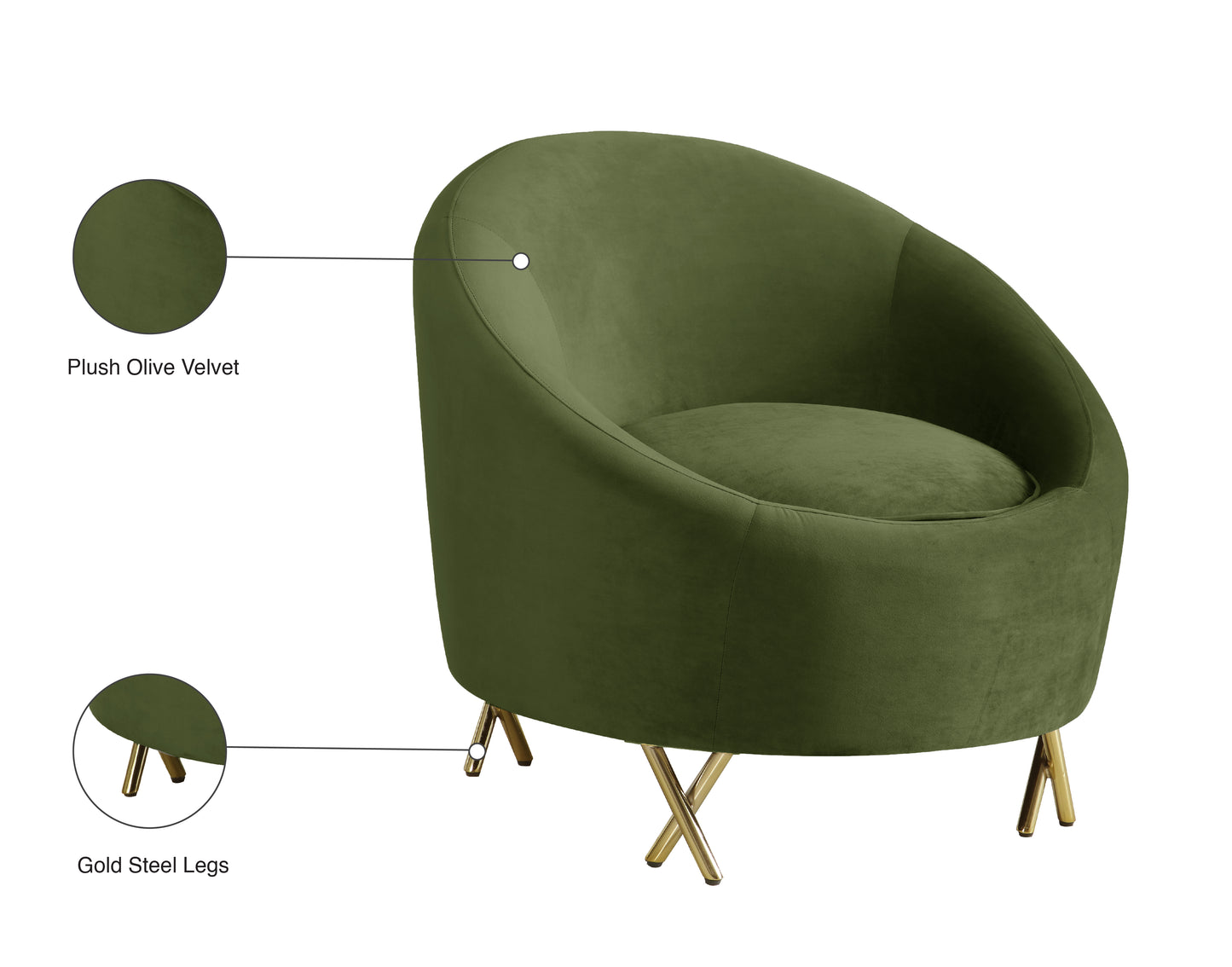 simba olive velvet chair c