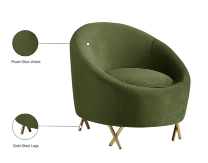 Simba Olive Velvet Chair C