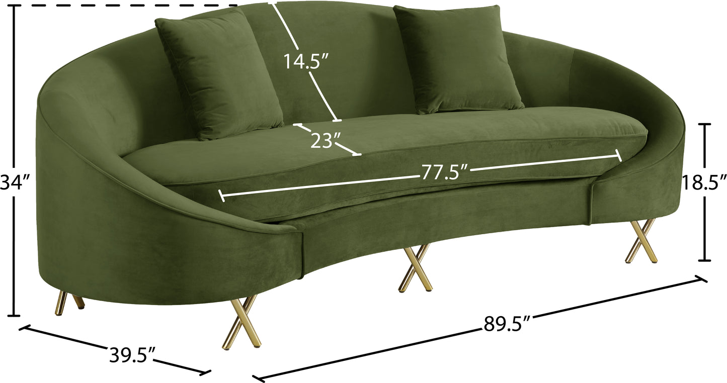 simba olive velvet sofa s