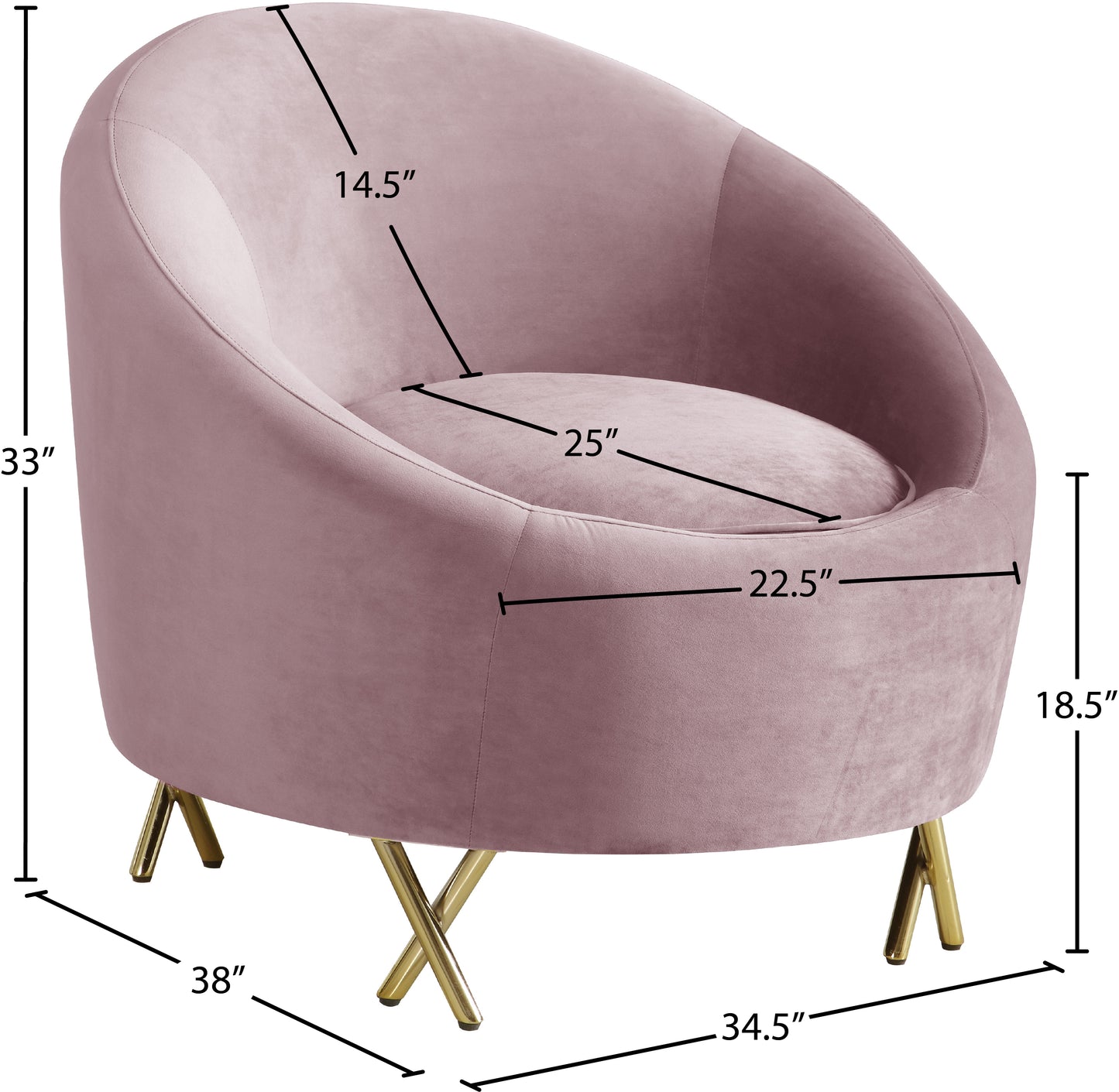 simba pink velvet chair c