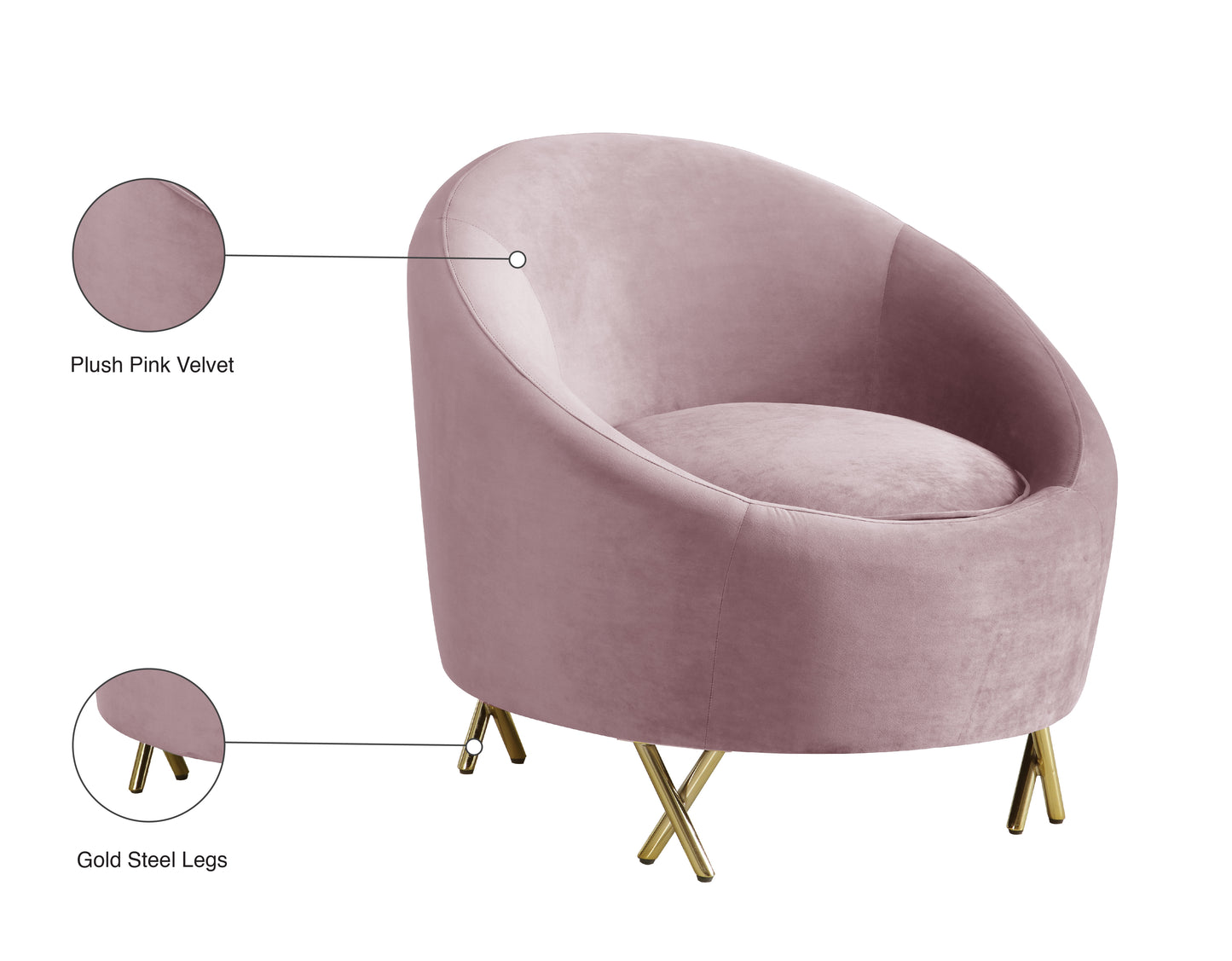 simba pink velvet chair c