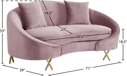 Simba Pink Velvet Loveseat L