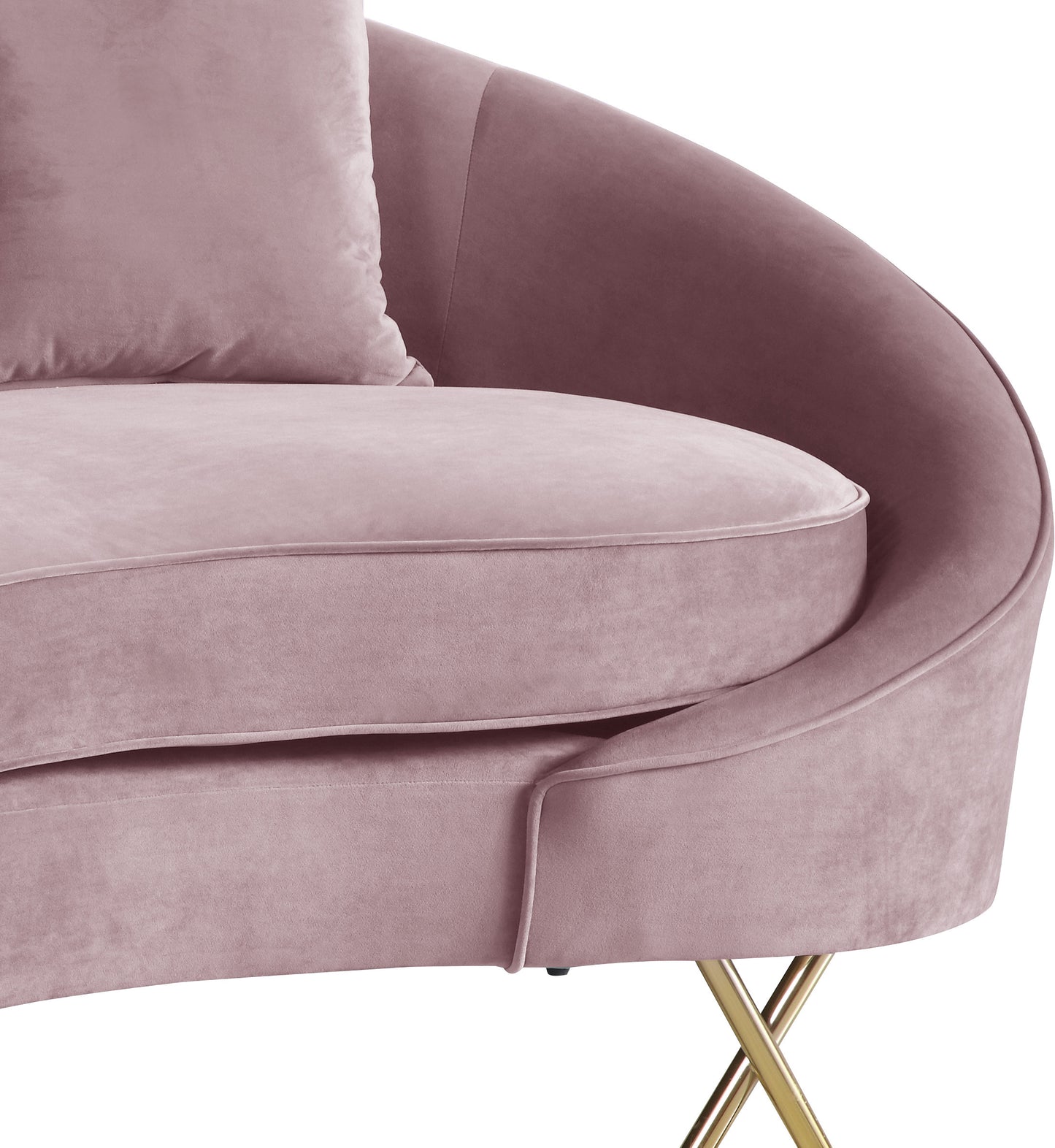 simba pink velvet loveseat l