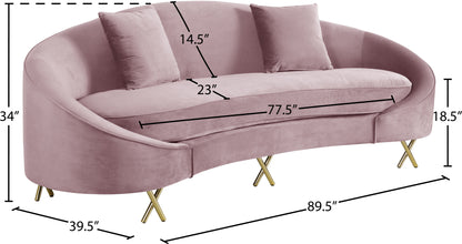 Simba Pink Velvet Sofa S