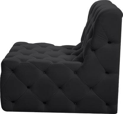 Luna Black Velvet Armless Chair Armless