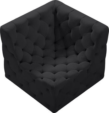 Luna Black Velvet Corner Chair Corner