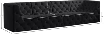 Luna Black Velvet Modular Sofa S128