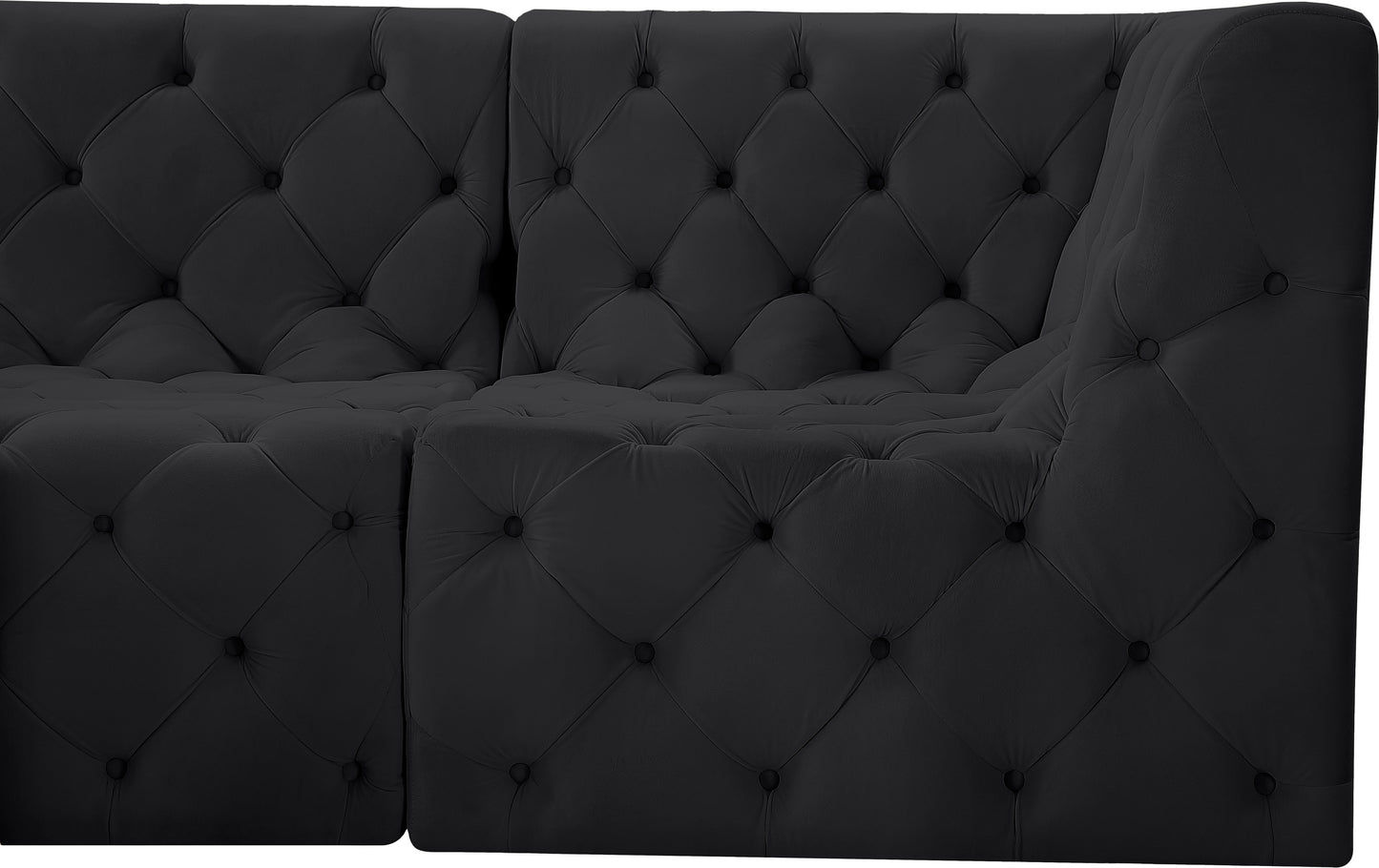 luna black velvet modular sofa s128