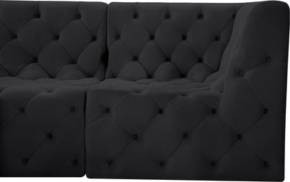 Luna Black Velvet Modular Sofa S128