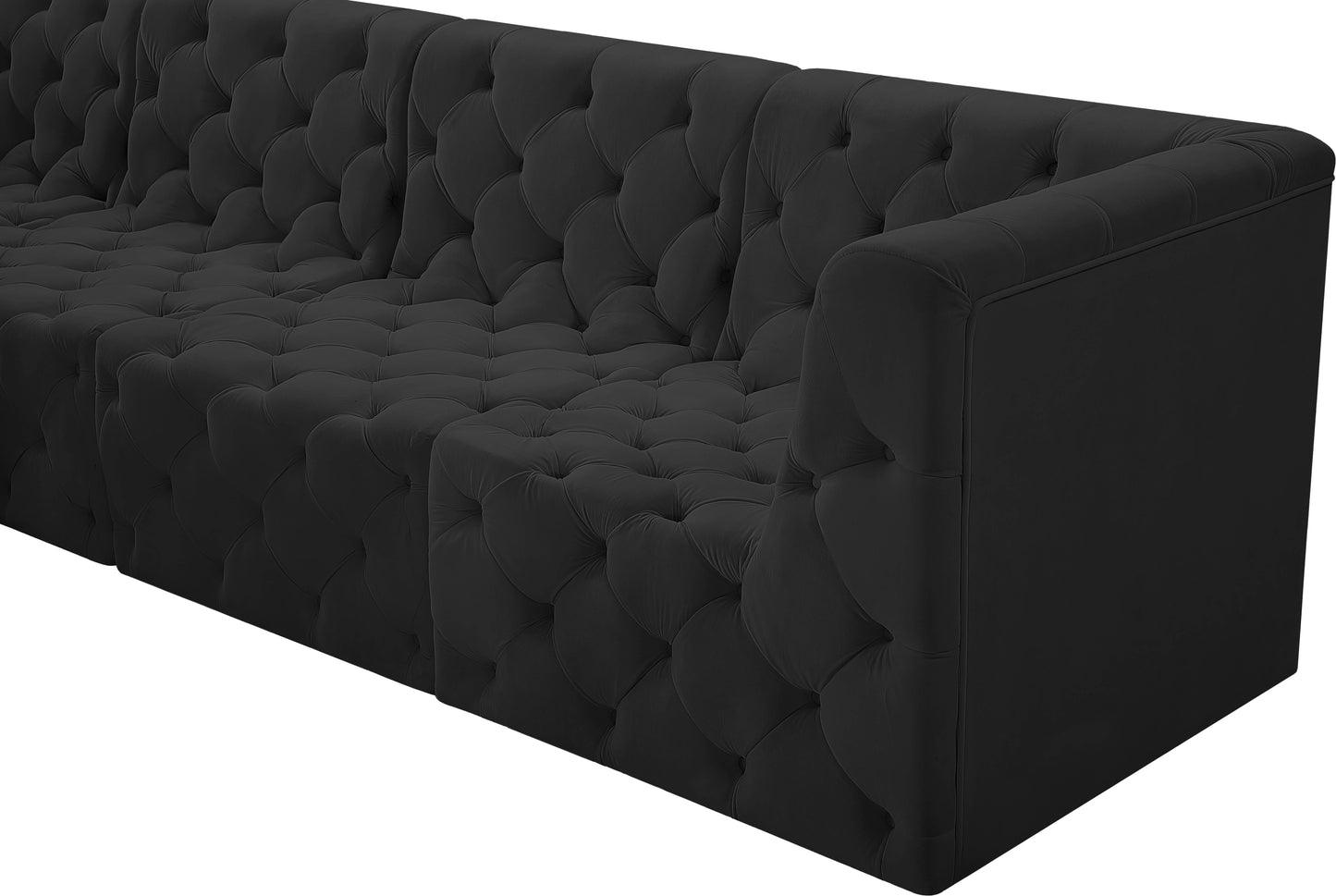 luna black velvet modular sofa s128