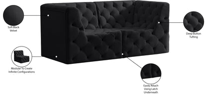 Luna Black Velvet Modular Sofa S70