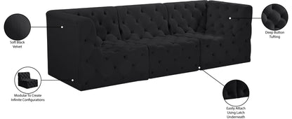 Luna Black Velvet Modular Sofa S99