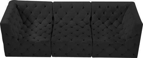 Luna Black Velvet Modular Sofa S99
