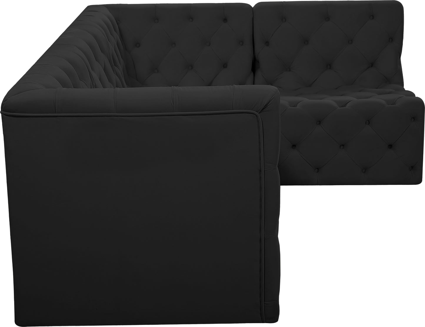 luna black velvet modular sectional sec4a