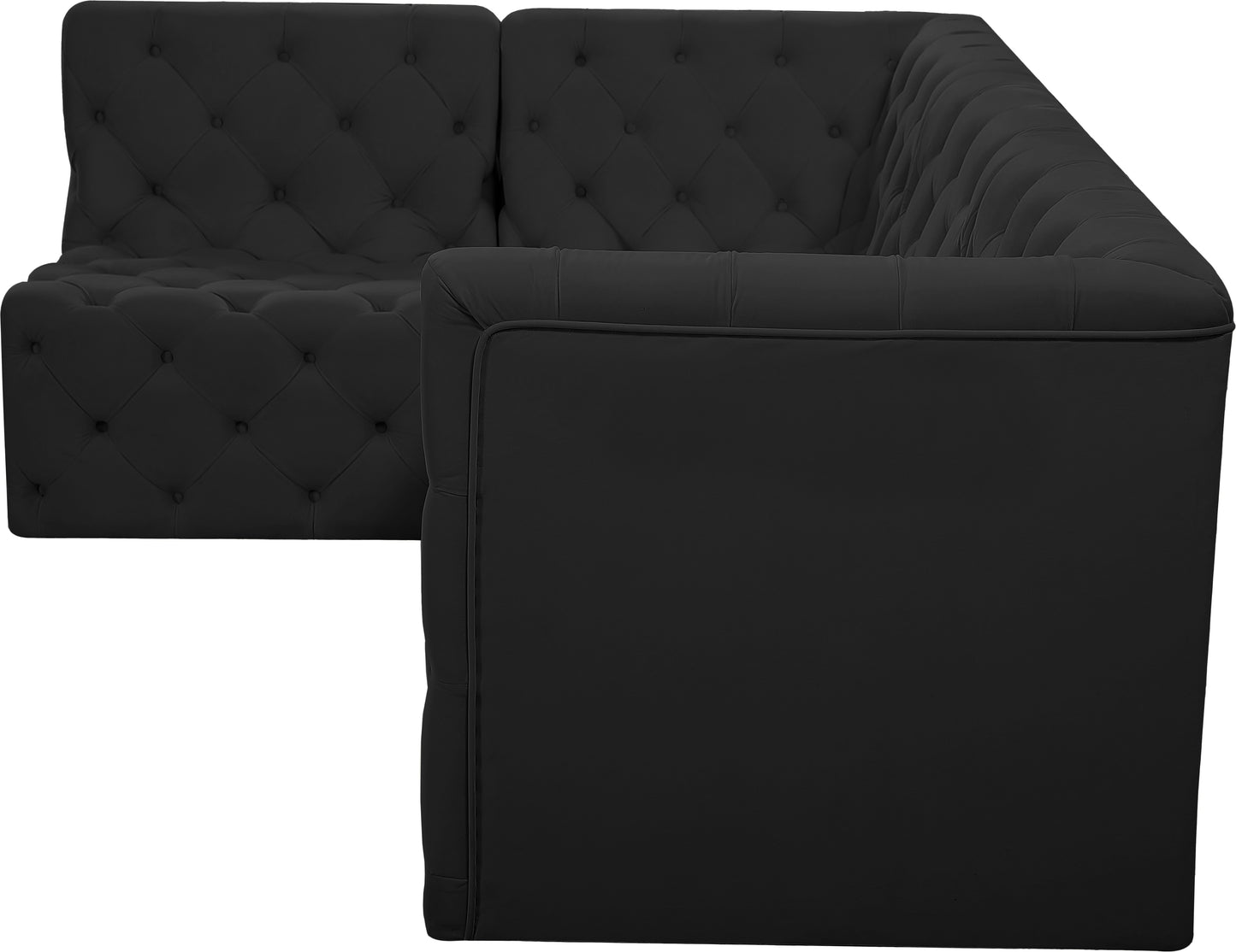 luna black velvet modular sectional sec4a